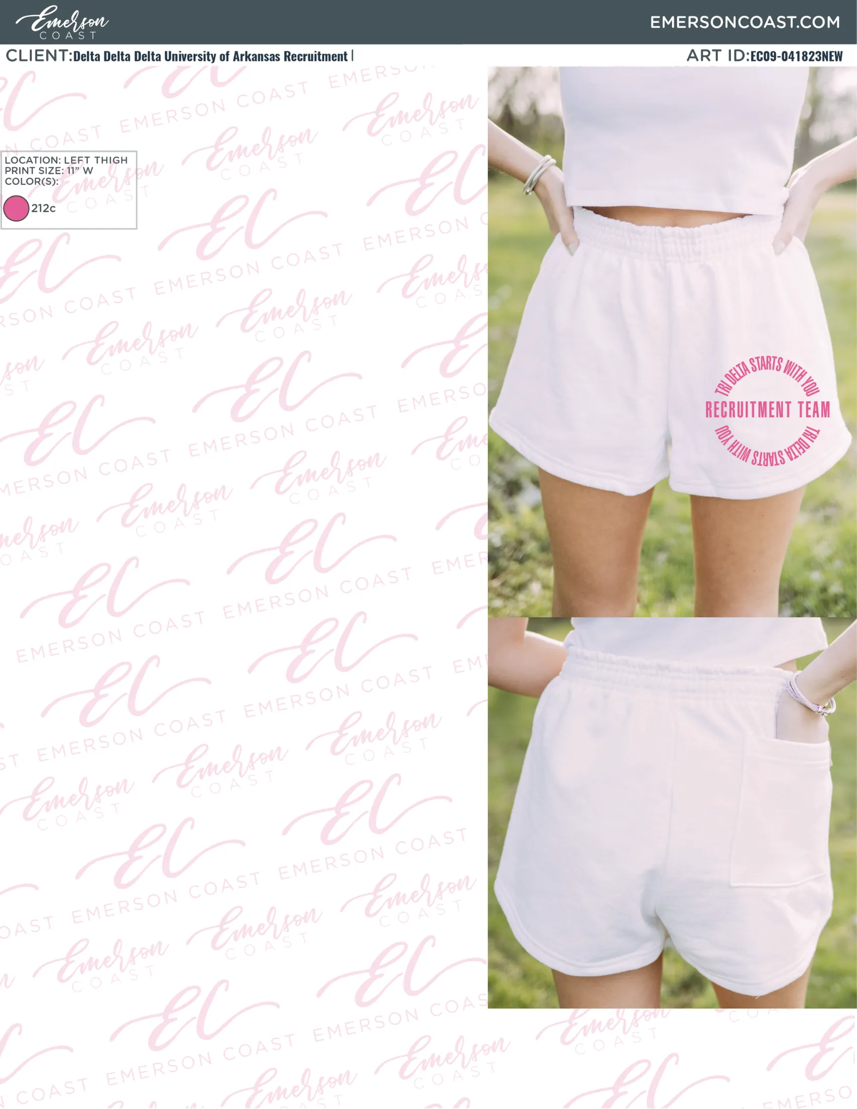 Tri Delta Recruitment Team White Tshirt and Shorts Set