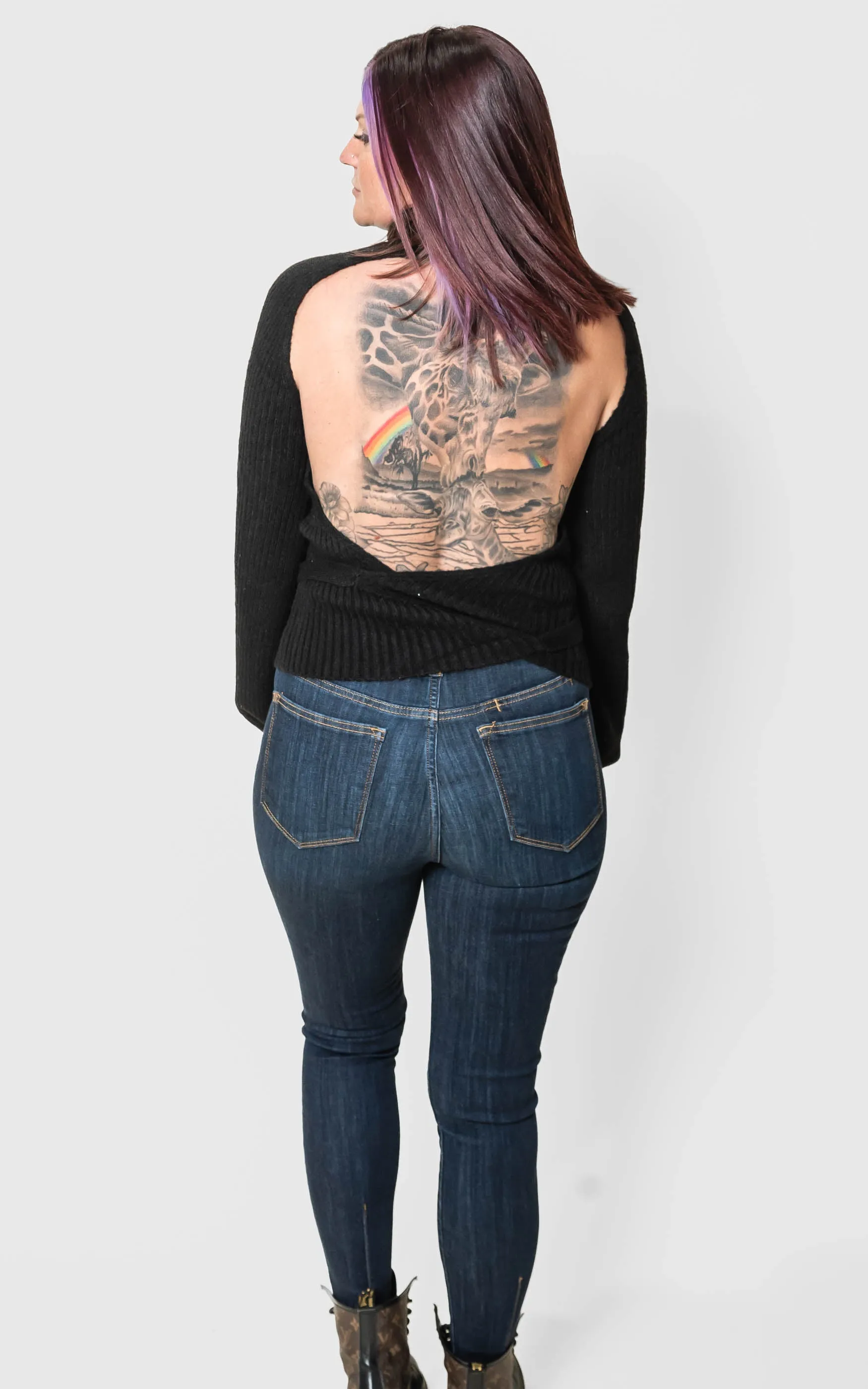 Turtle Neck Open Back Sweater - POL Final Sale