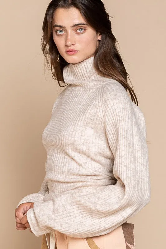Turtle Neck Open Back Sweater - POL Final Sale