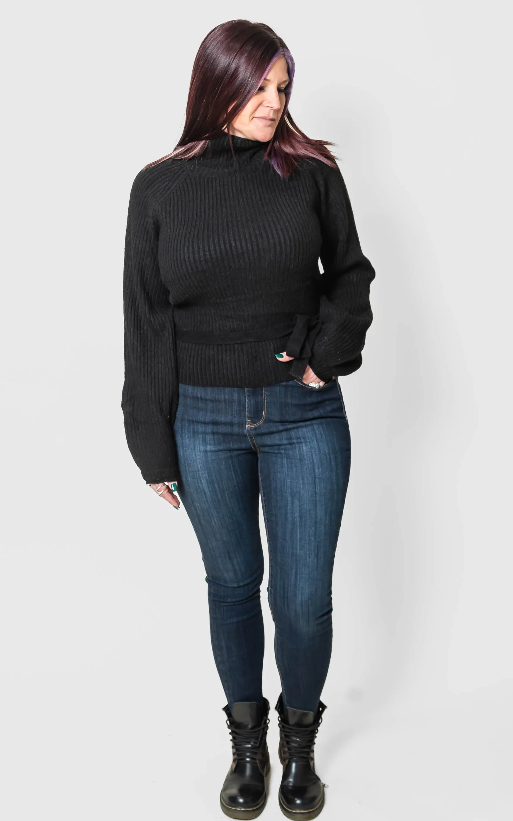 Turtle Neck Open Back Sweater - POL Final Sale