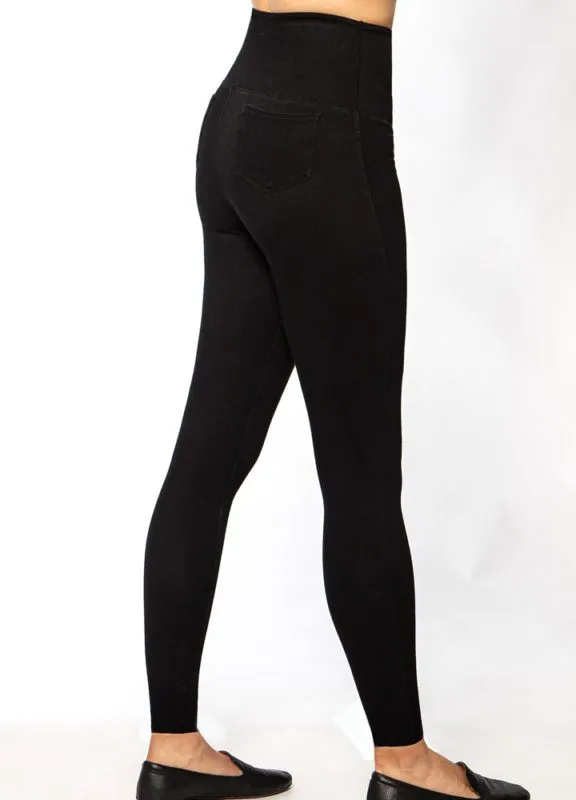 Ultra Soft Pull On Skinny Jeggings - Black