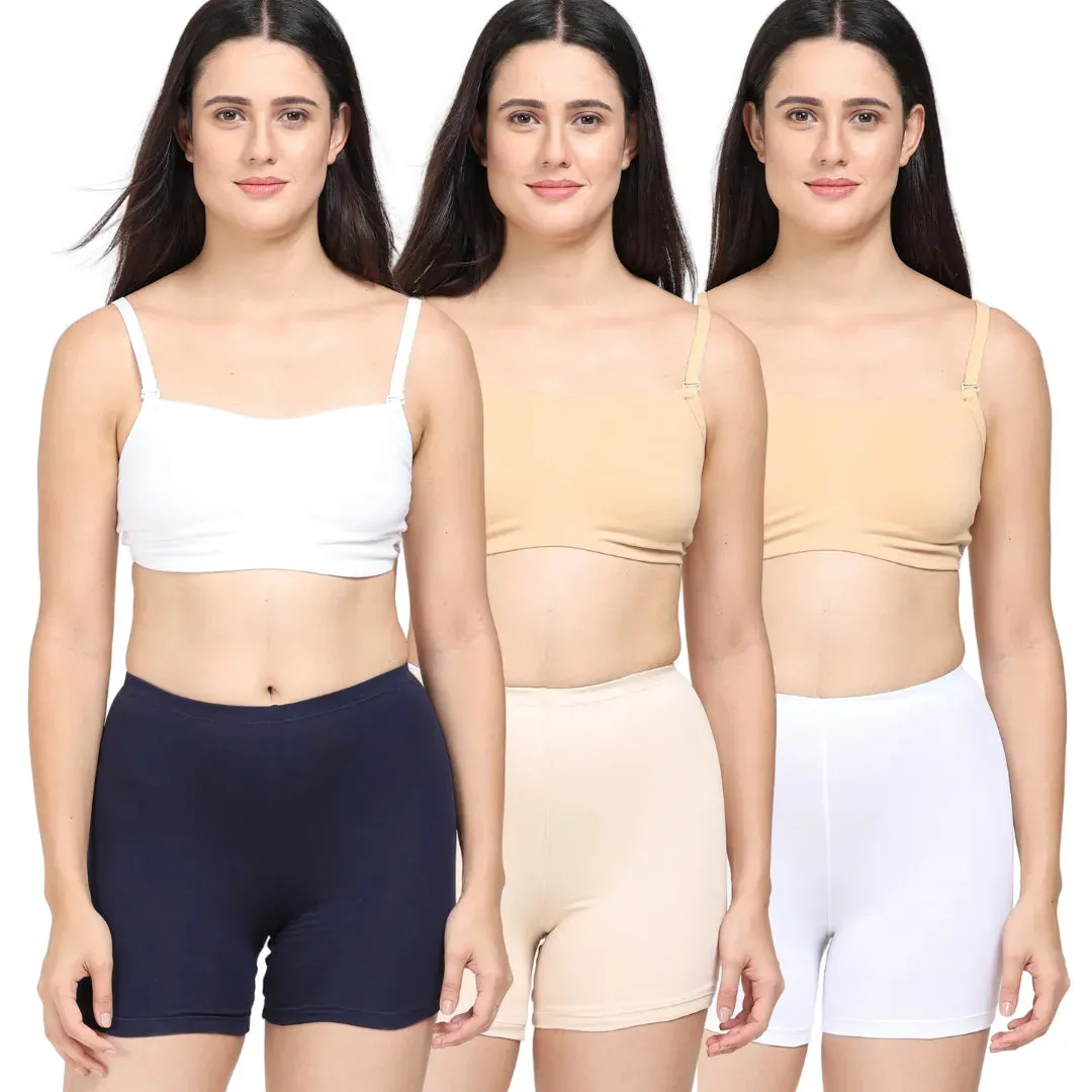 Under Dress Shorts | Full Hip Coverage | Prevents Inner Thigh Chafing | 3 Pack