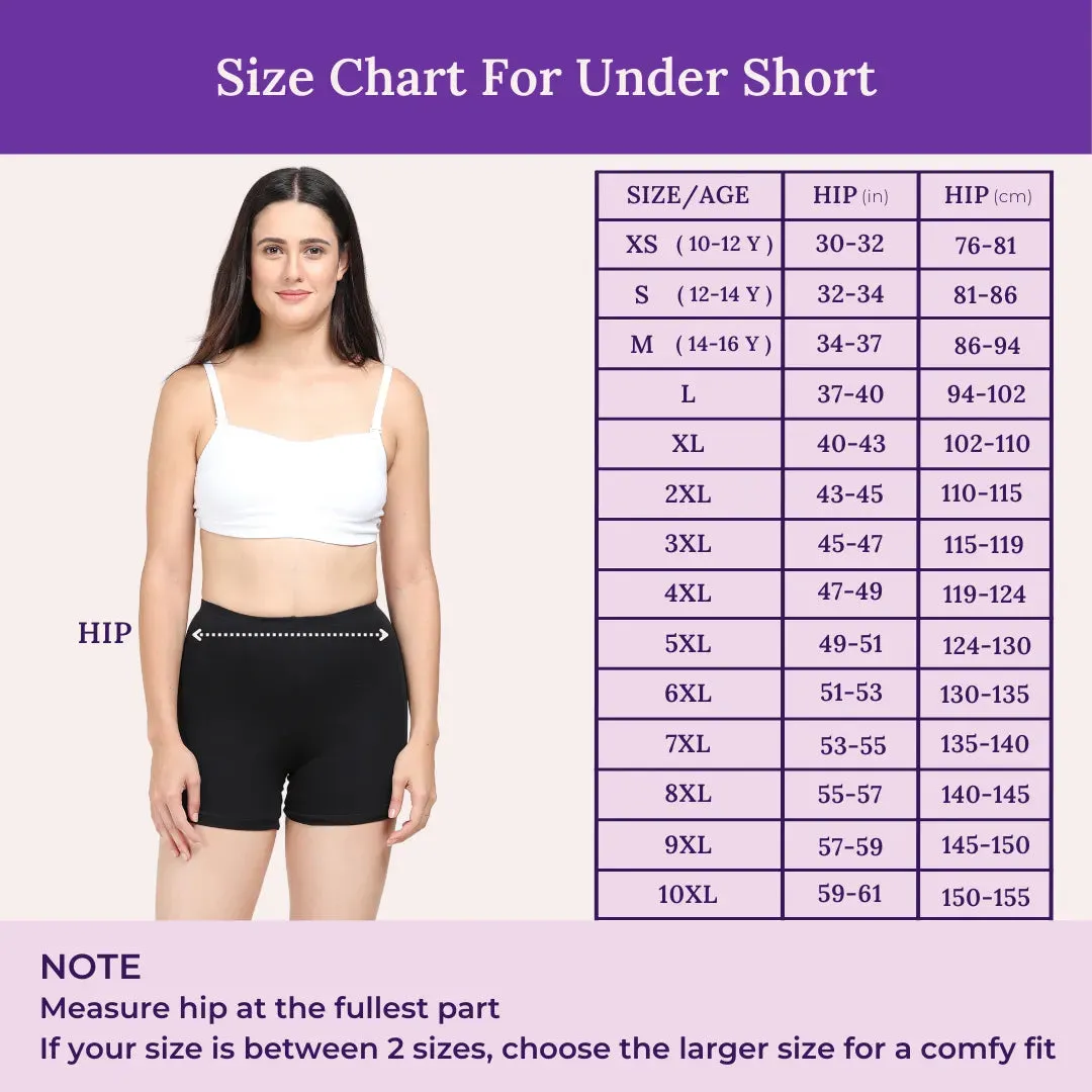 Under Dress Shorts | Full Hip Coverage | Prevents Inner Thigh Chafing | 3 Pack