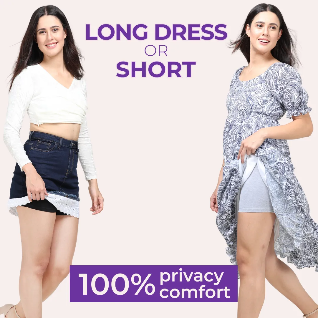 Under Dress Shorts | Full Hip Coverage | Prevents Inner Thigh Chafing | 3 Pack