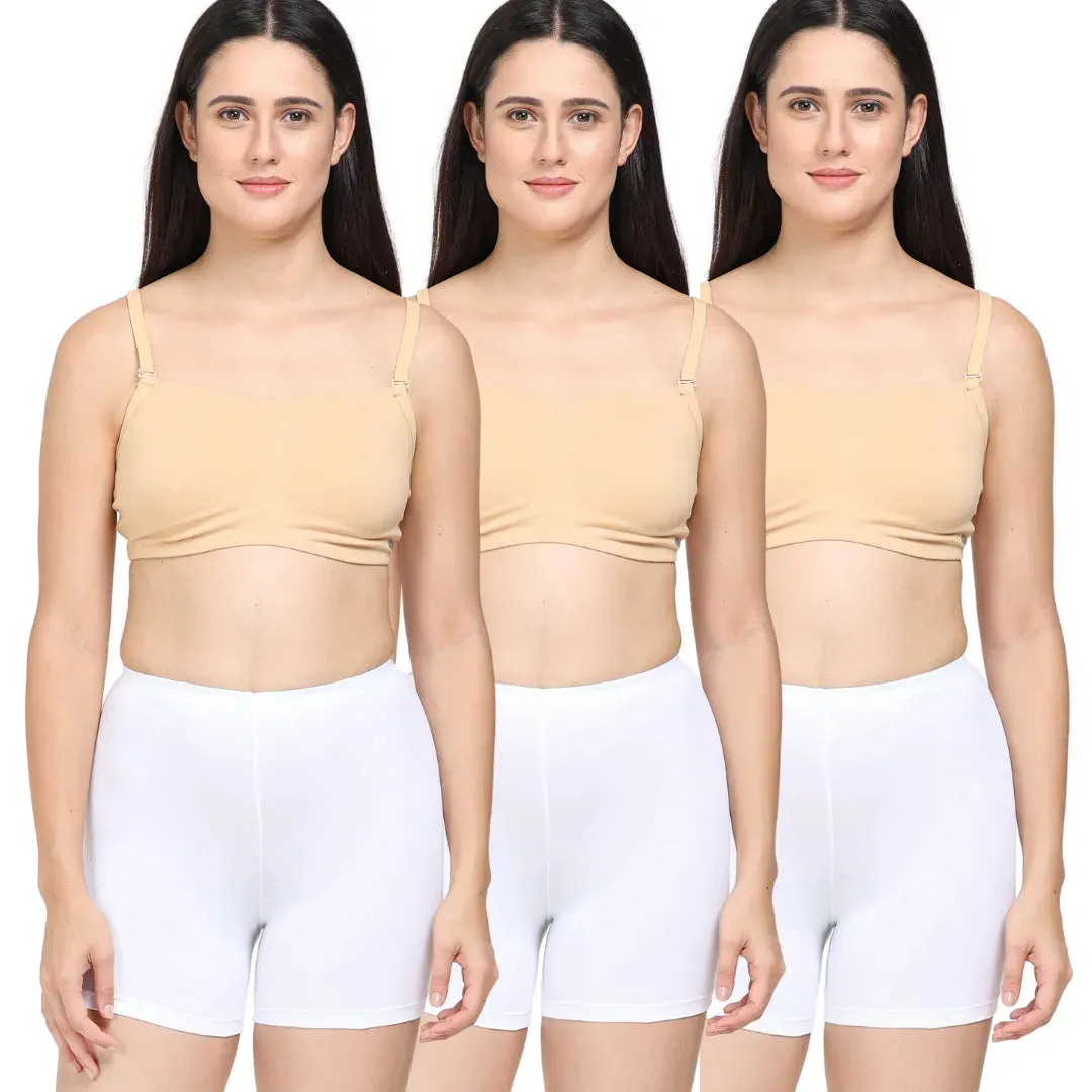 Under Dress Shorts | Full Hip Coverage | Prevents Inner Thigh Chafing | 3 Pack