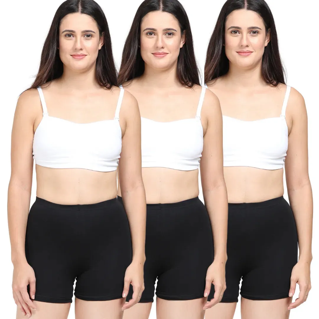 Under Dress Shorts | Full Hip Coverage | Prevents Inner Thigh Chafing | 3 Pack