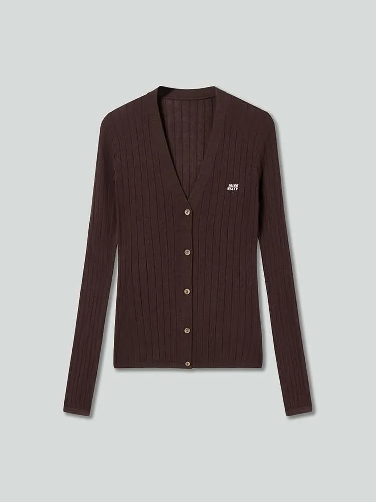 V Neck Slim Fit Wool Knit Wear