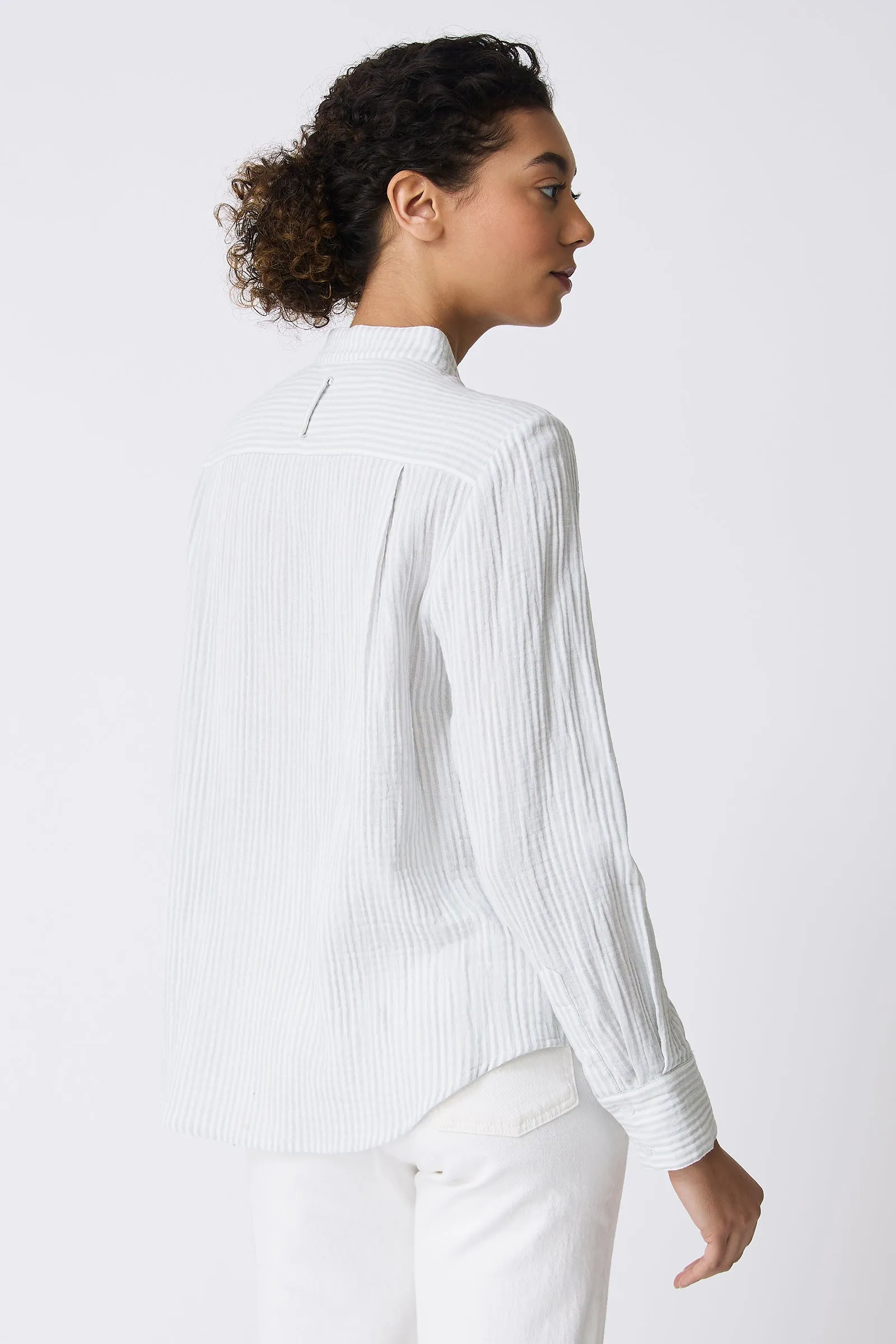 Vera Tux Shirt - Blue Stripe