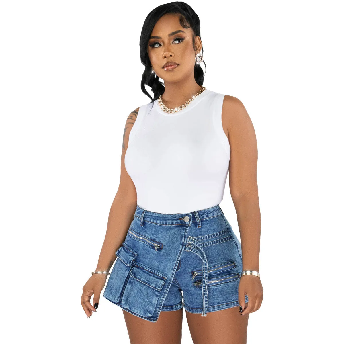 Vintage denim shorts-D845 | Inspanda