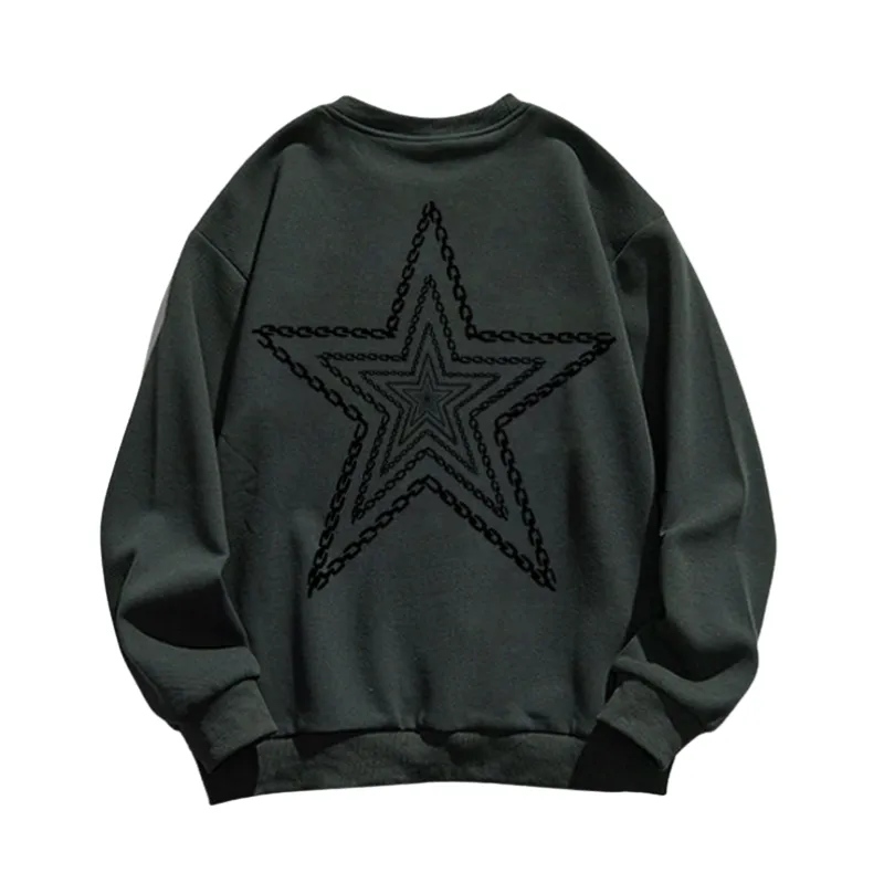 Vintage Pentagram Print Sweatshirt