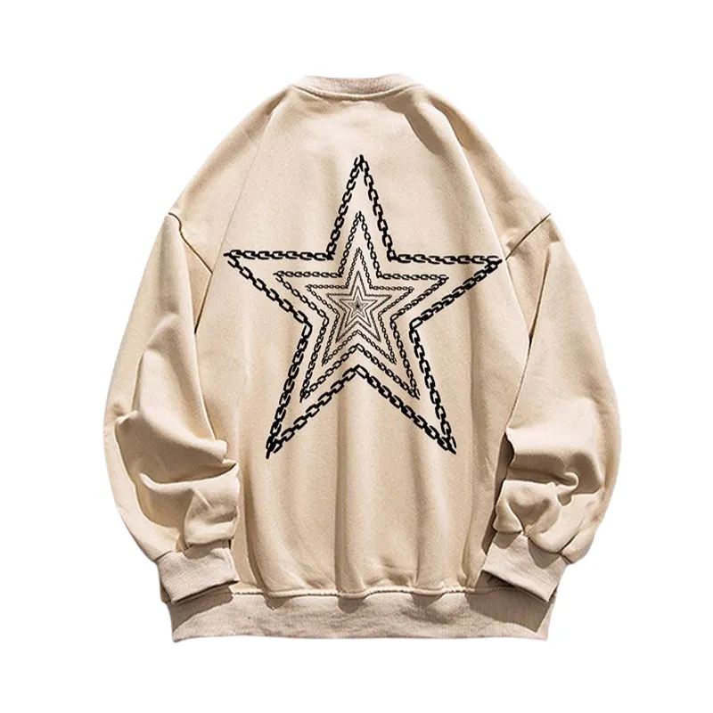 Vintage Pentagram Print Sweatshirt
