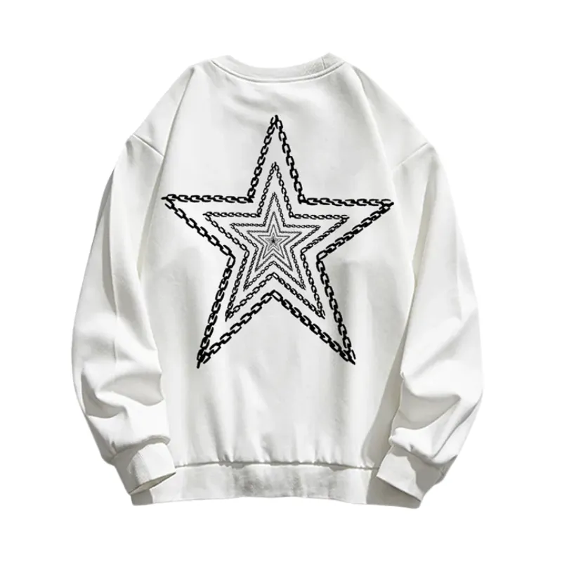 Vintage Pentagram Print Sweatshirt