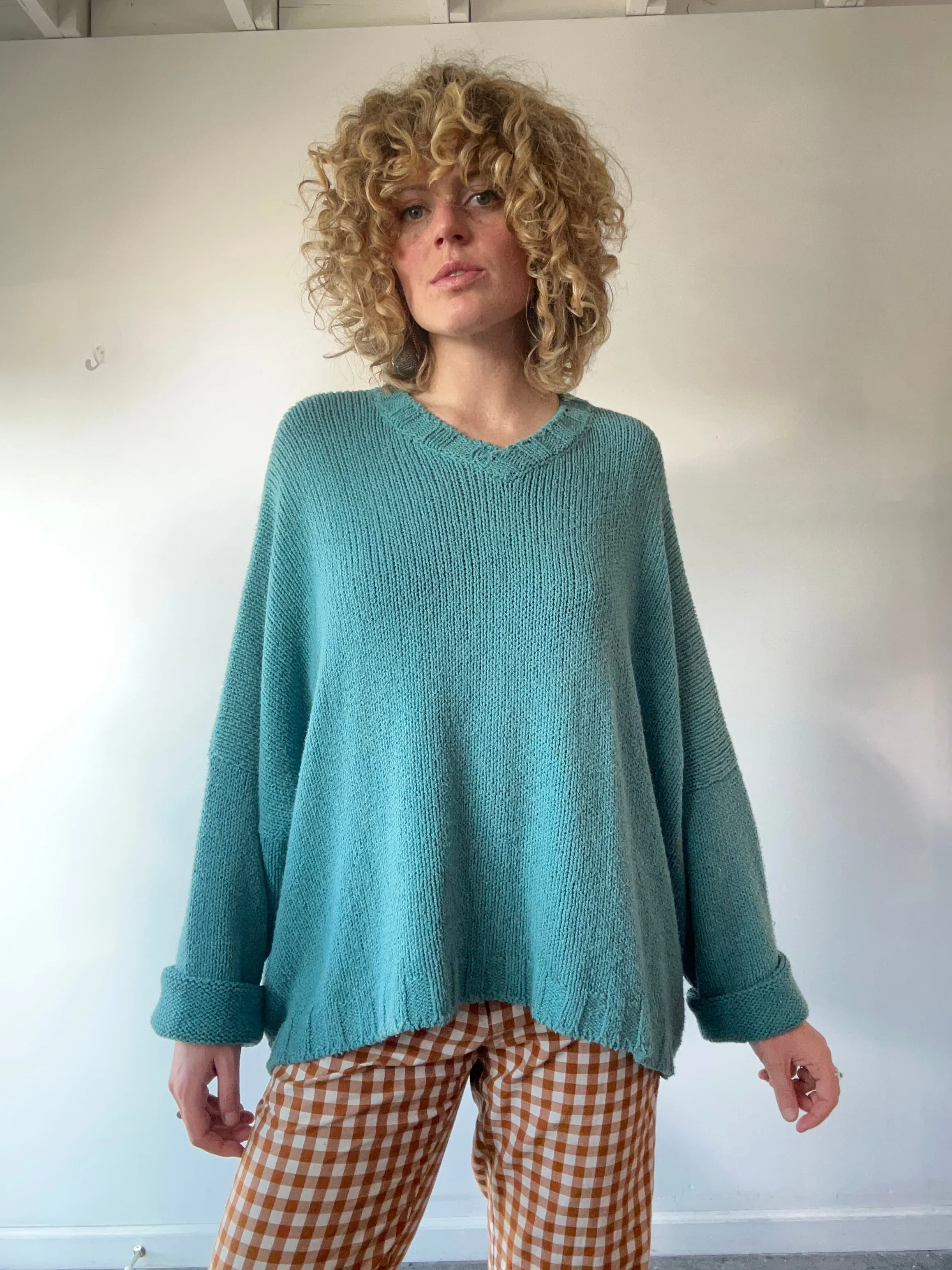 Vintage Shirin Guild Aqua Blue Sweater