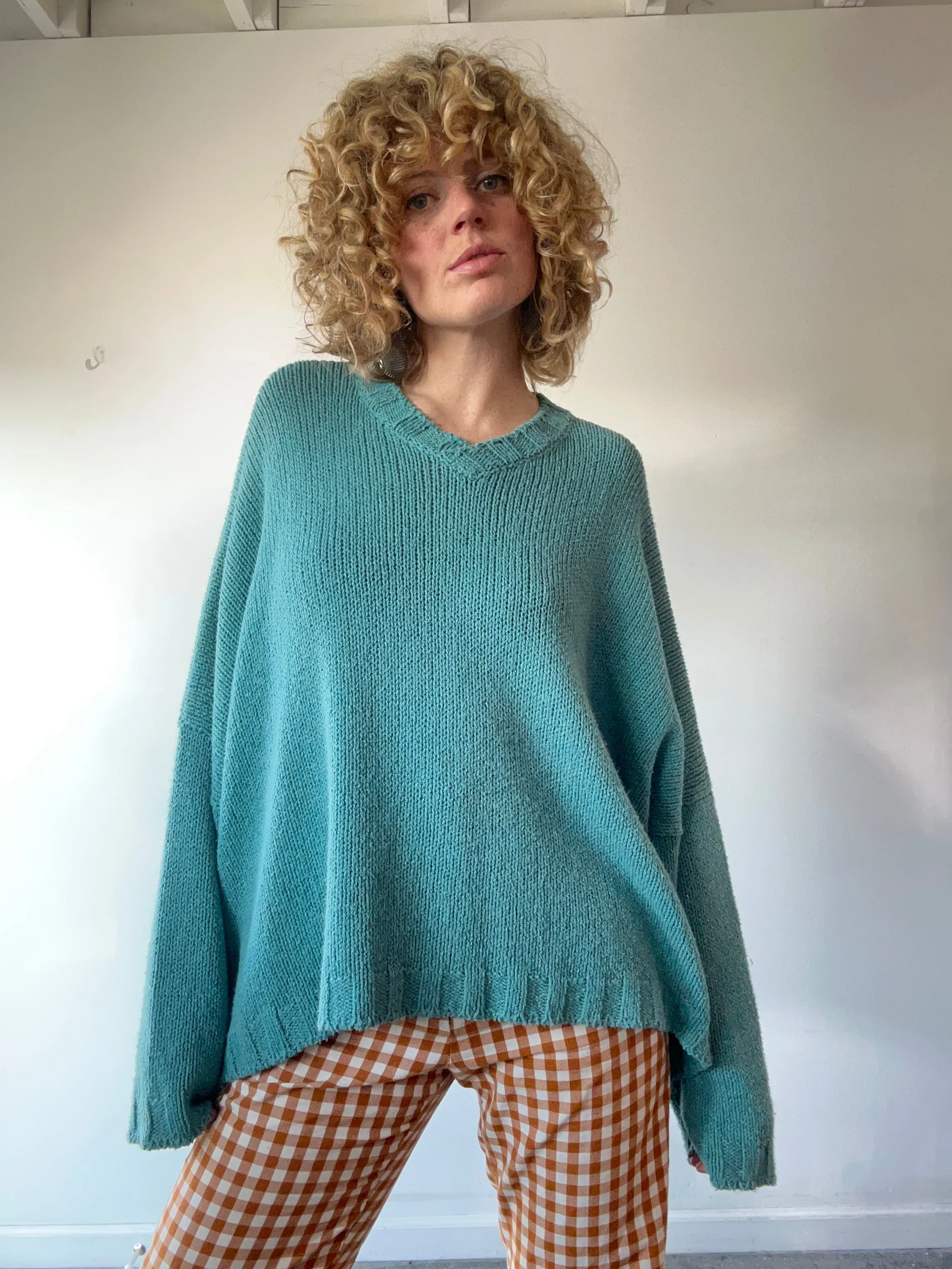 Vintage Shirin Guild Aqua Blue Sweater