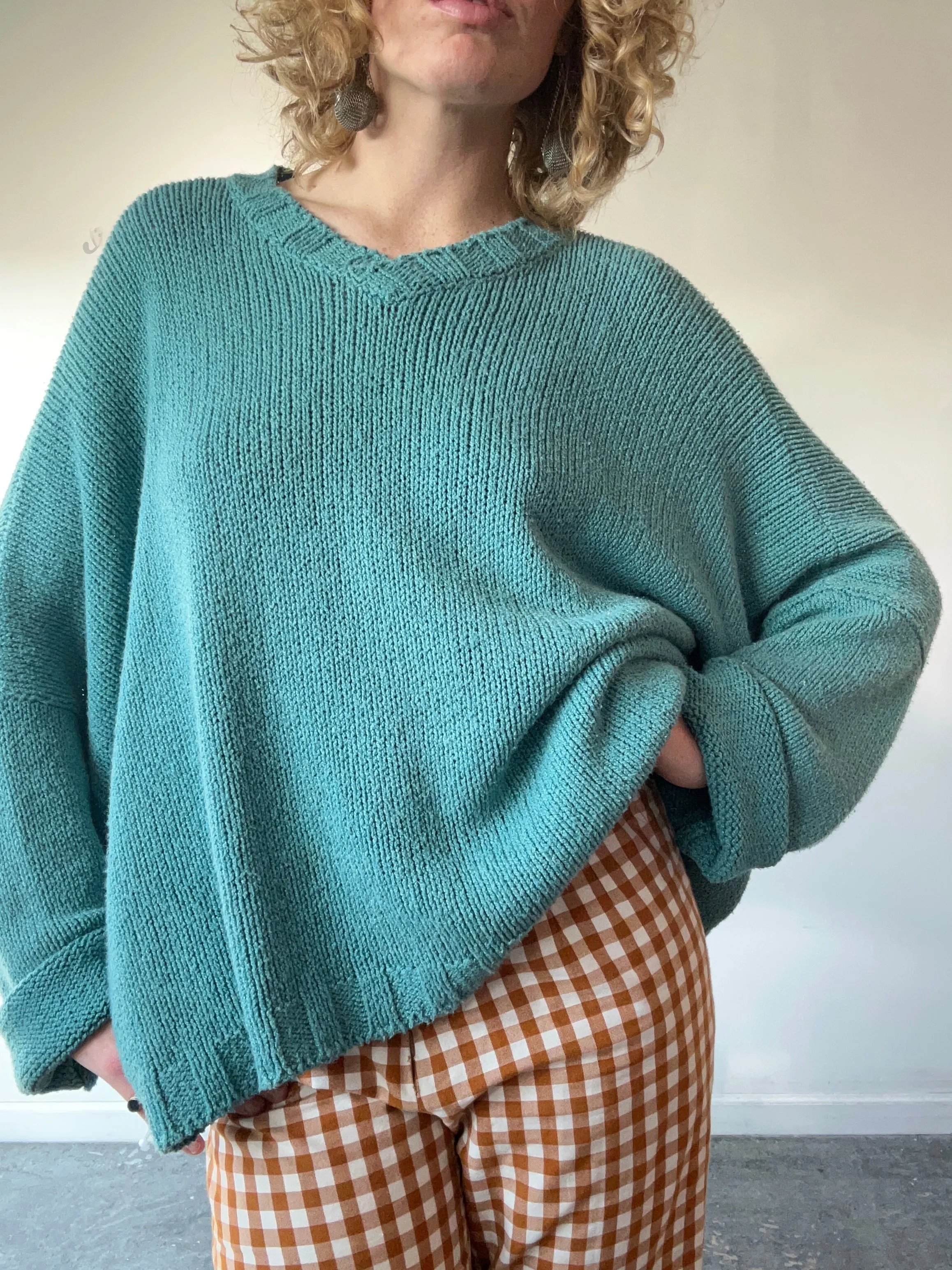 Vintage Shirin Guild Aqua Blue Sweater