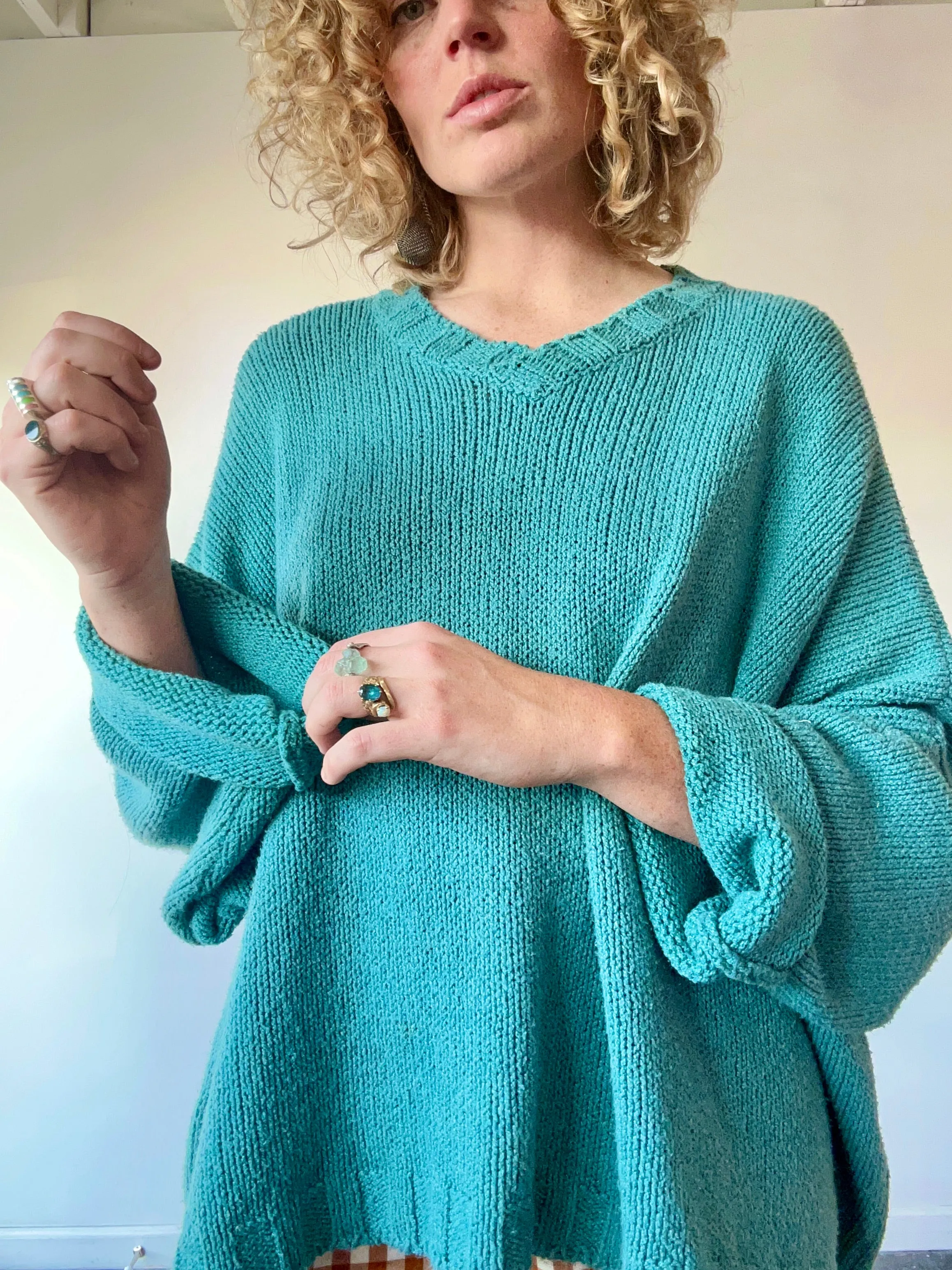 Vintage Shirin Guild Aqua Blue Sweater