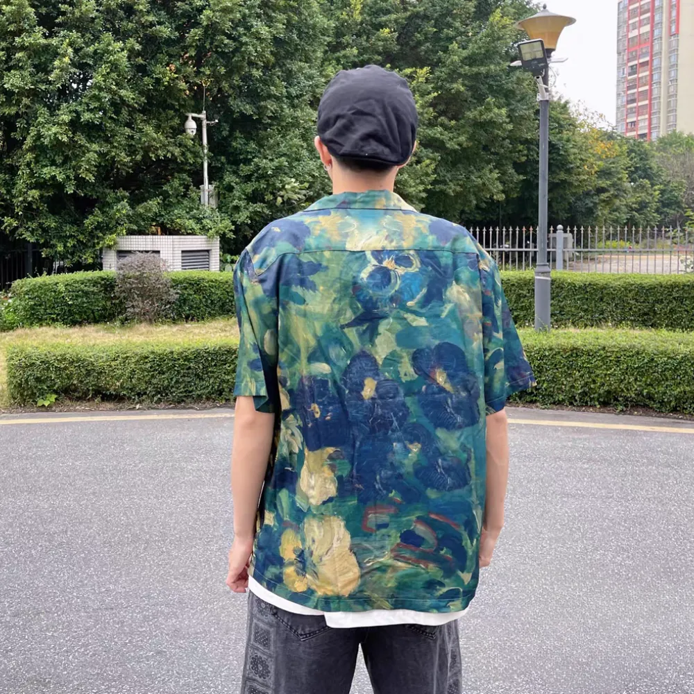 Vintage Tie Dye Contrast Short Sleeve Shirt