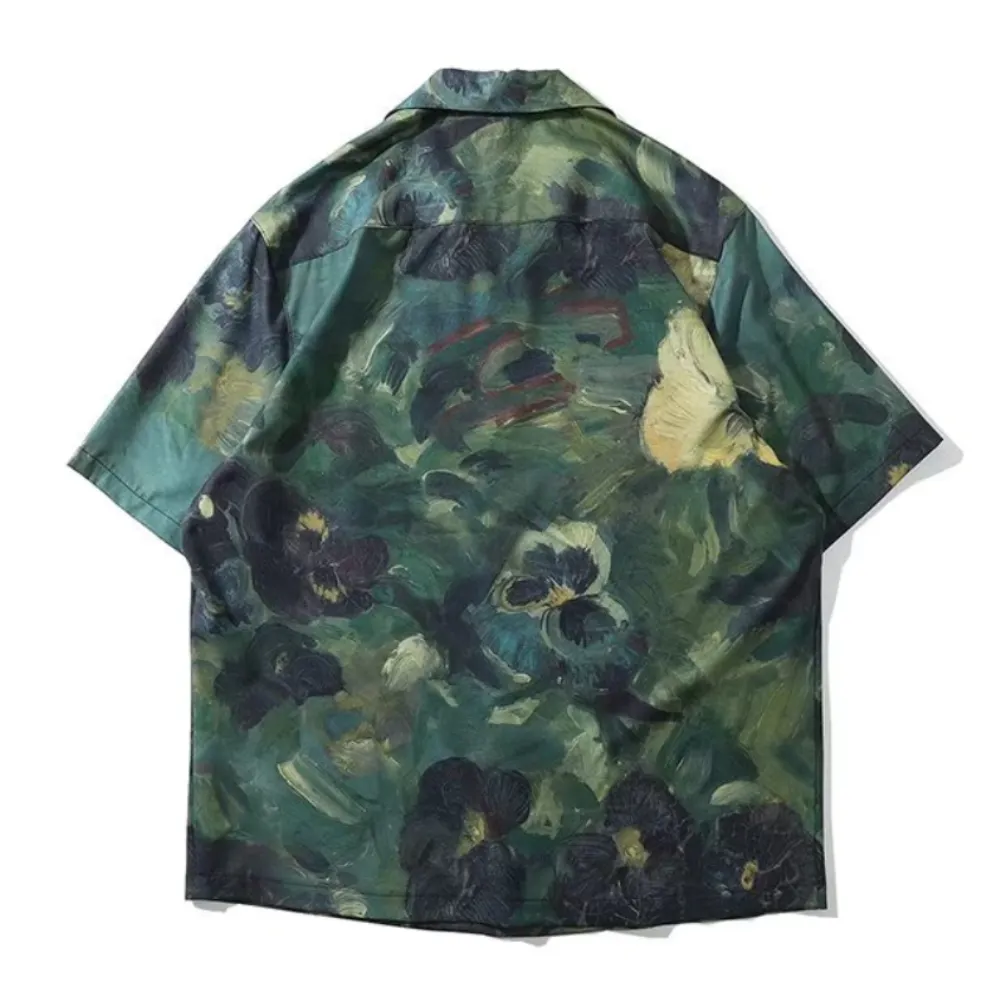 Vintage Tie Dye Contrast Short Sleeve Shirt