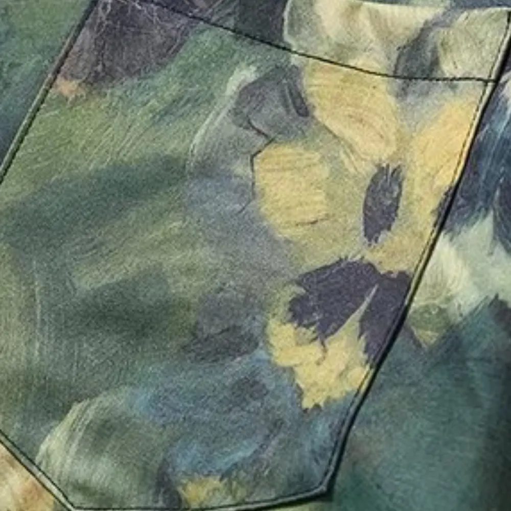 Vintage Tie Dye Contrast Short Sleeve Shirt
