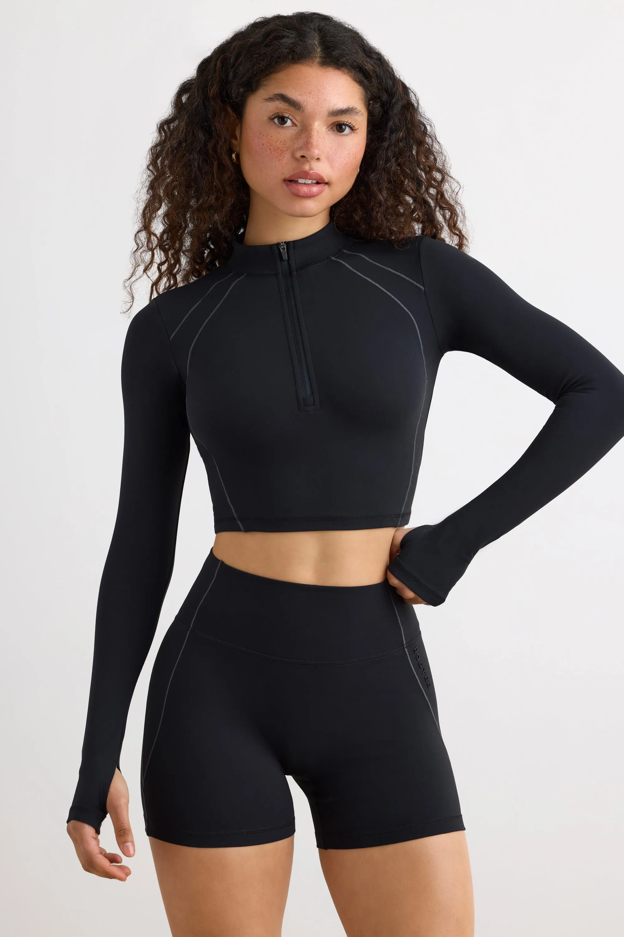 Virtue - Soft Active High Waist Mini Shorts in Black