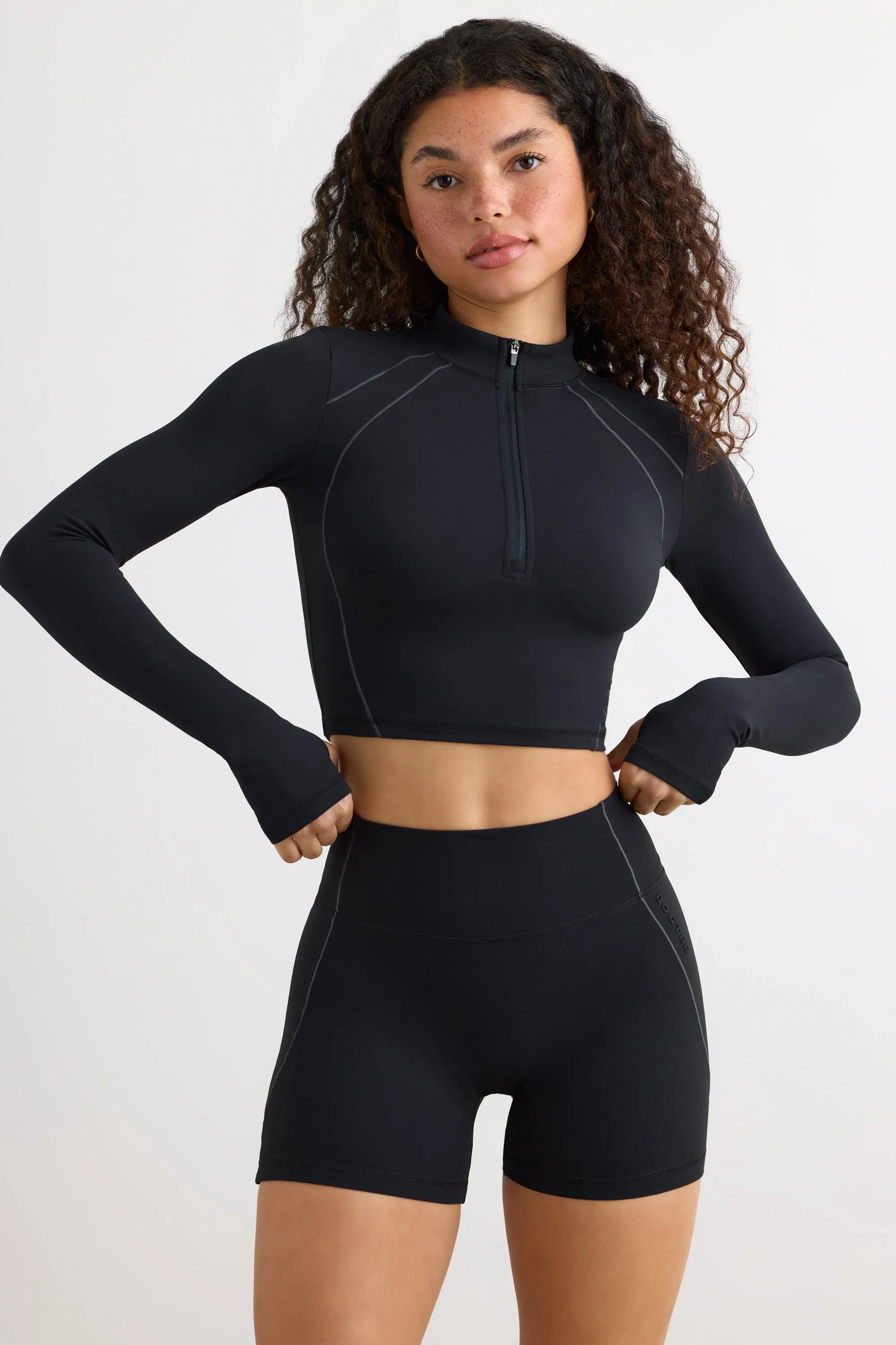 Virtue - Soft Active High Waist Mini Shorts in Black