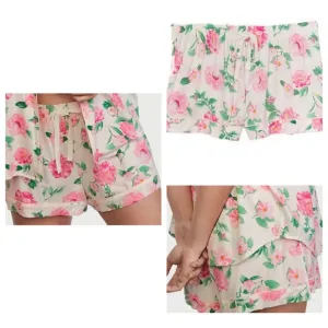Vs Victorias Secret Modal Sleep Pajama Short Shortie White Peonies XXL