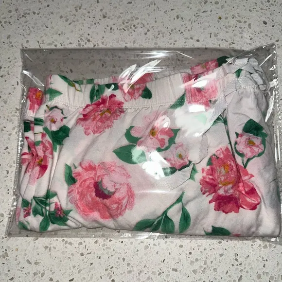 Vs Victorias Secret Modal Sleep Pajama Short Shortie White Peonies XXL