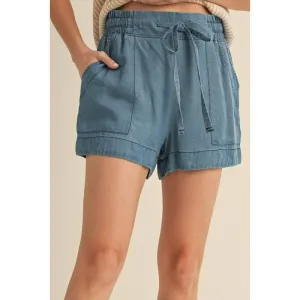 Washed Denim Shorts
