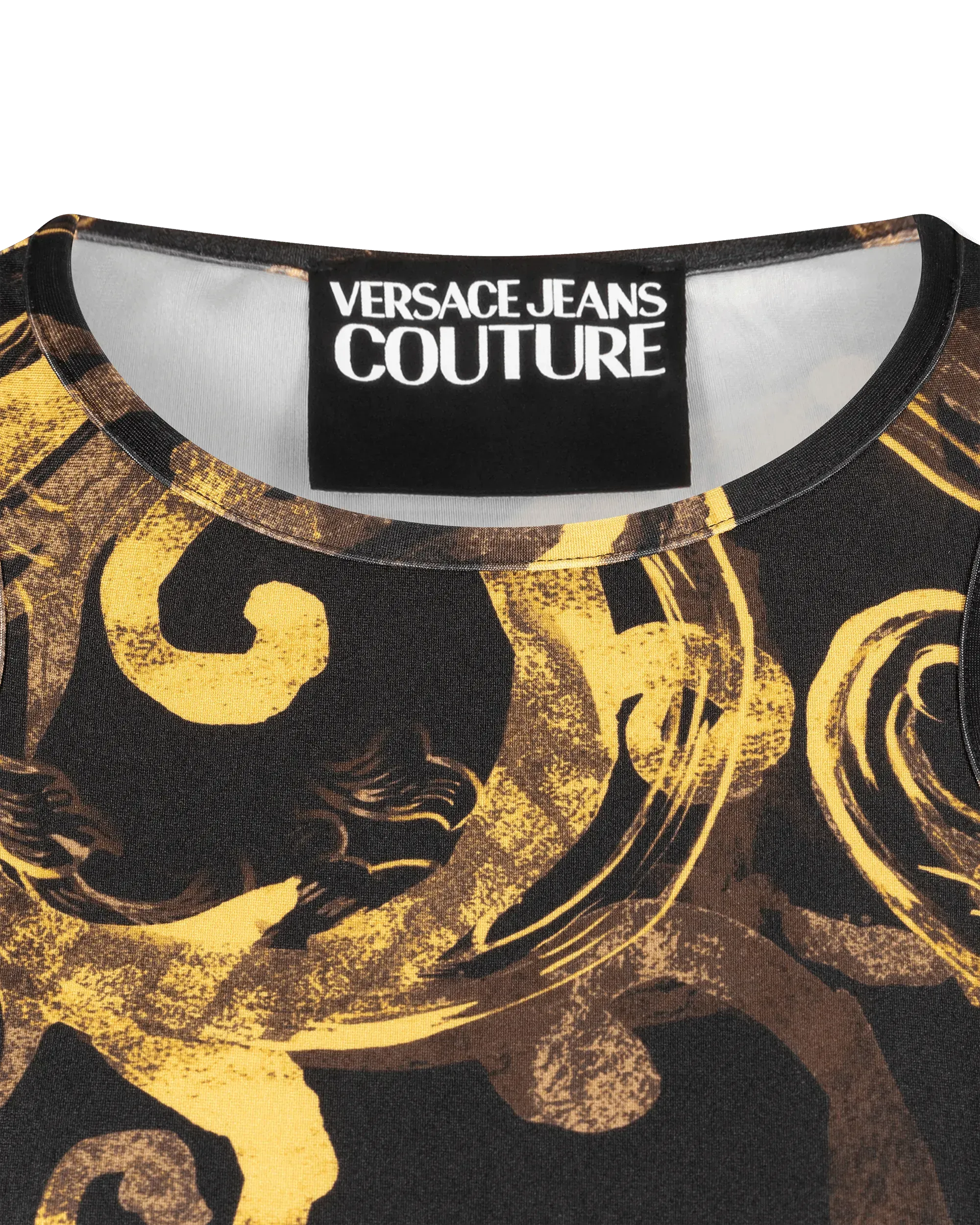 Watercolor Baroque Printed Double Strap Mini Dress