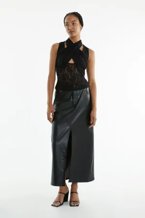 WAYWARD WRAP NECK TANK TOP | BLACK