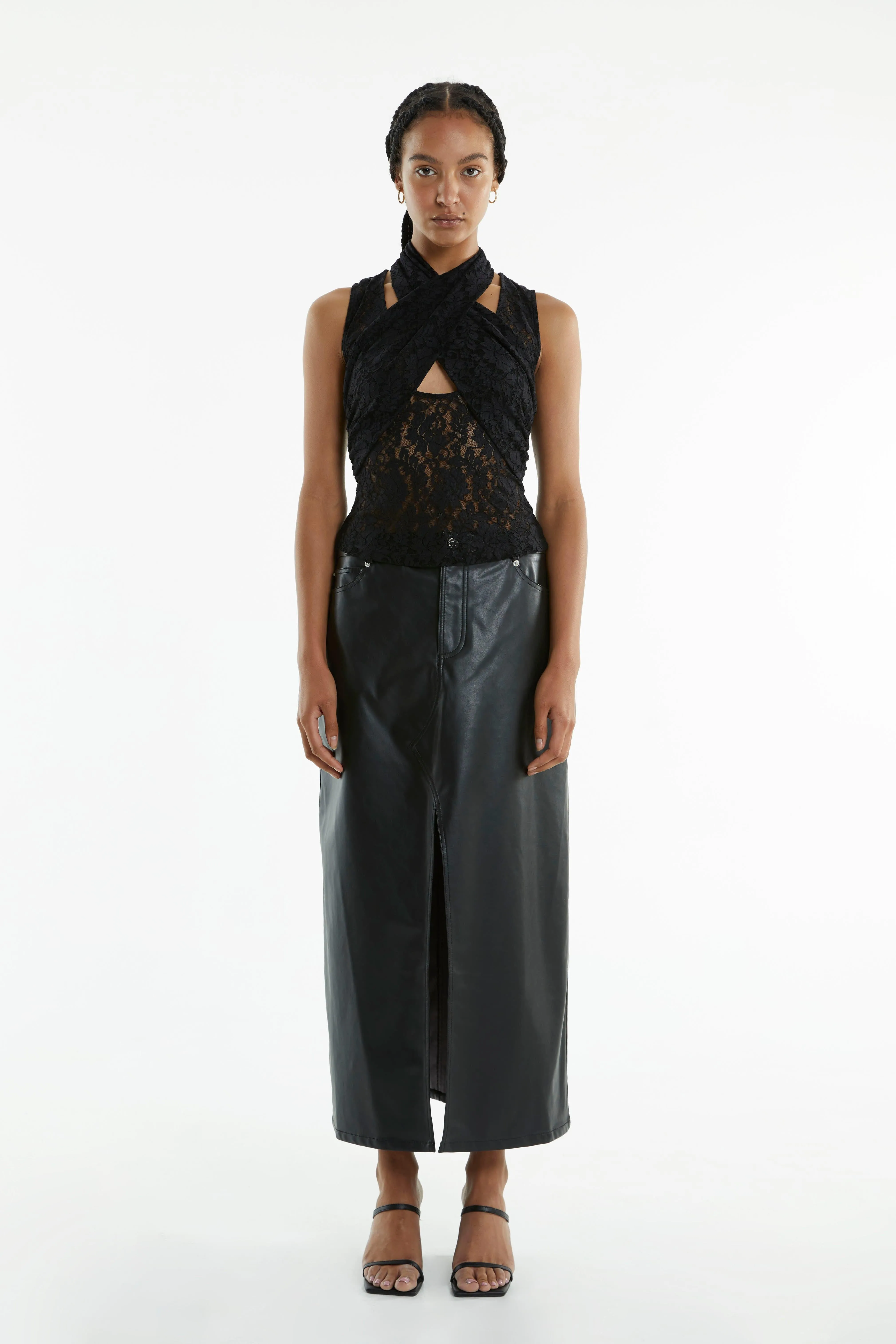 WAYWARD WRAP NECK TANK TOP | BLACK