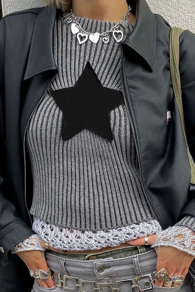 WG0394 Star Crop Sweater