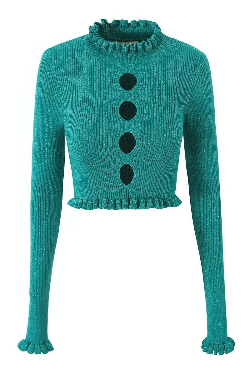 WG719 Knitted Crop Sweater