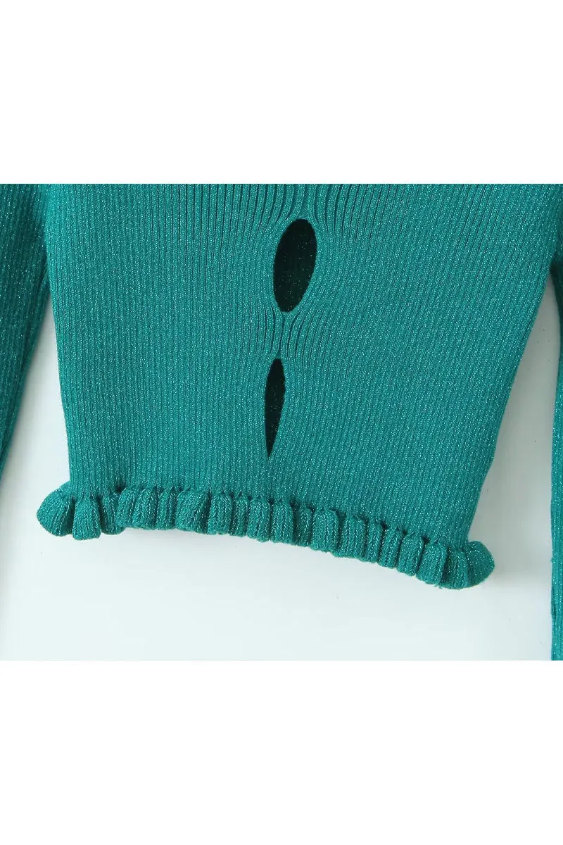 WG719 Knitted Crop Sweater