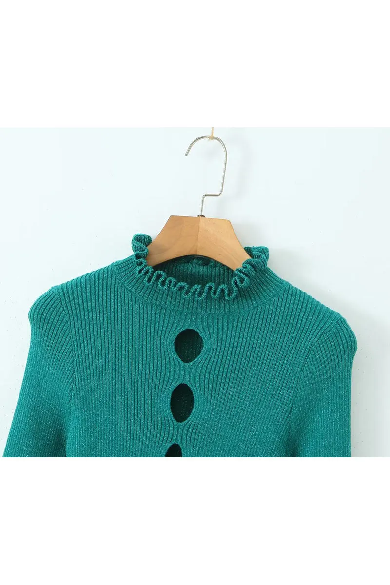 WG719 Knitted Crop Sweater