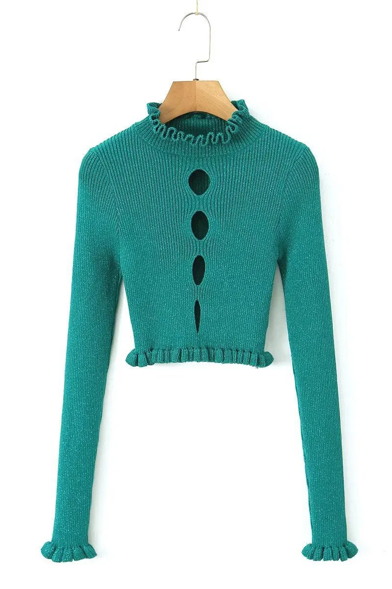 WG719 Knitted Crop Sweater