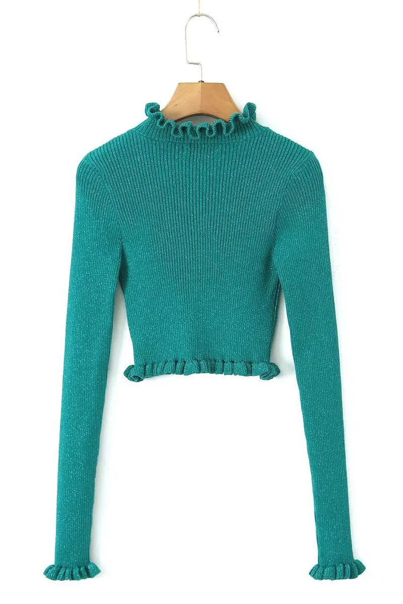 WG719 Knitted Crop Sweater
