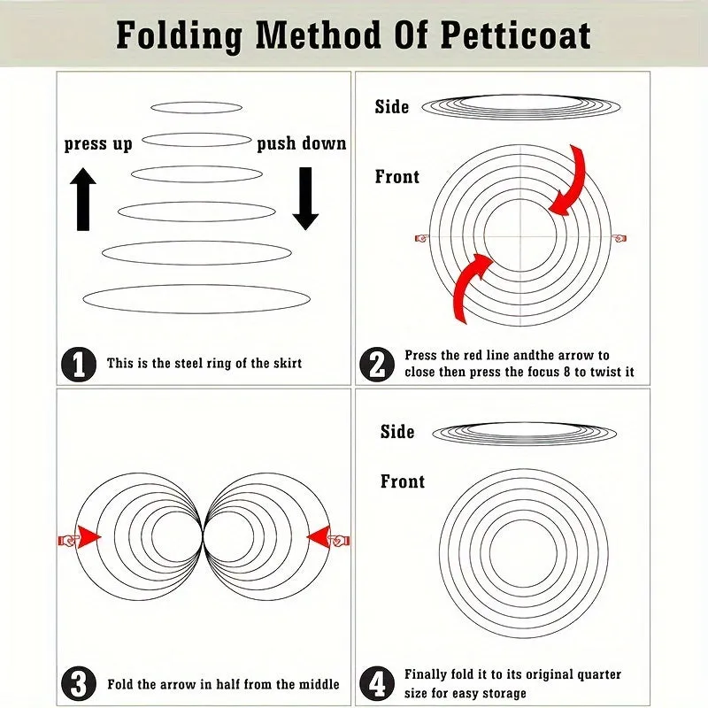 White 4-Hoop 5-Layer Petticoat