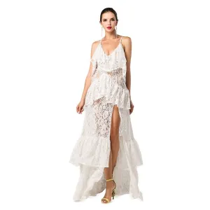 White Layered Maxi Dress