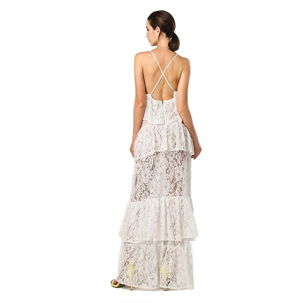 White Layered Maxi Dress