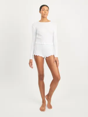 White Pointelle Kiyomi Shorts
