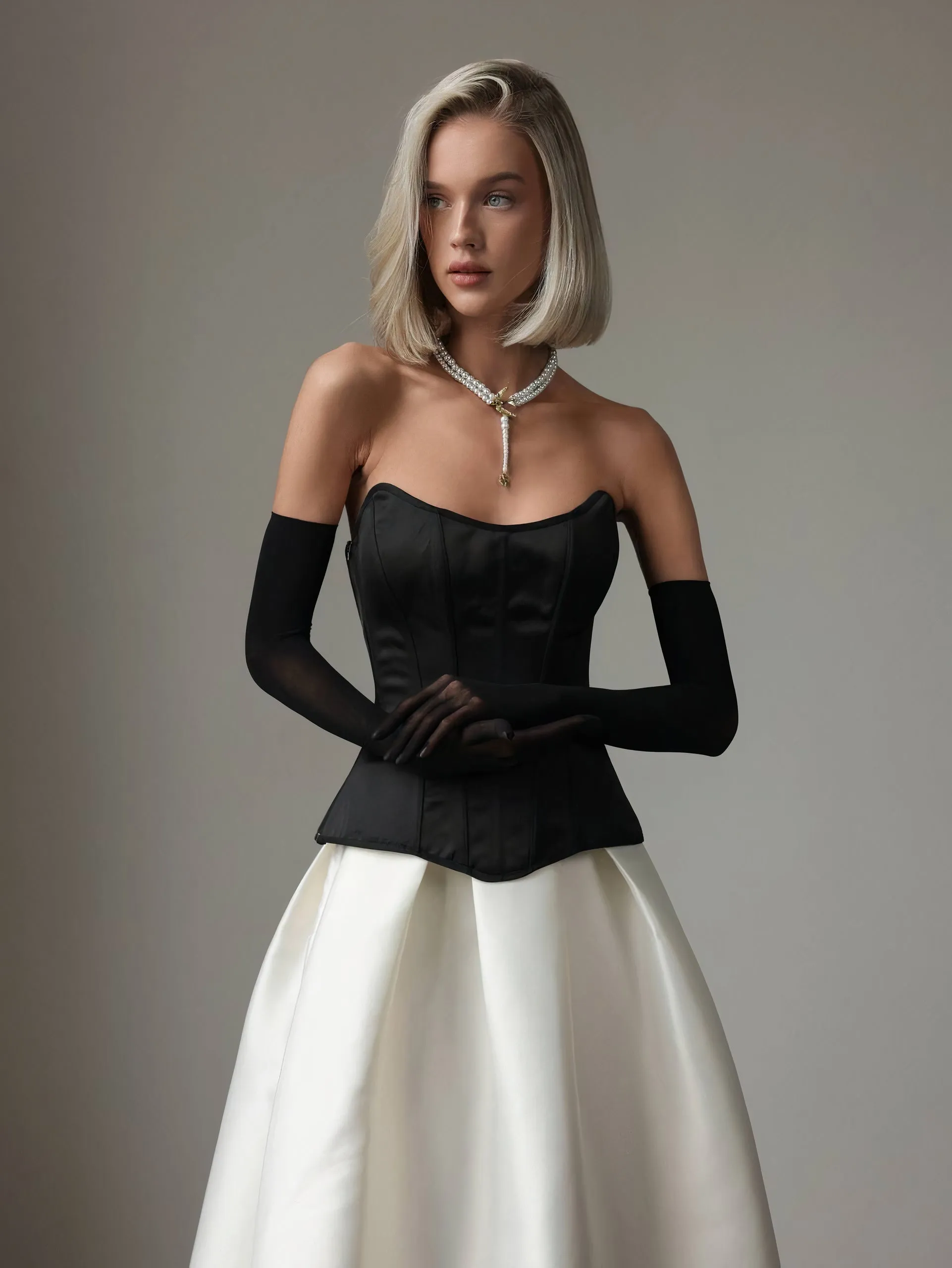 White Satin Midi Skirt