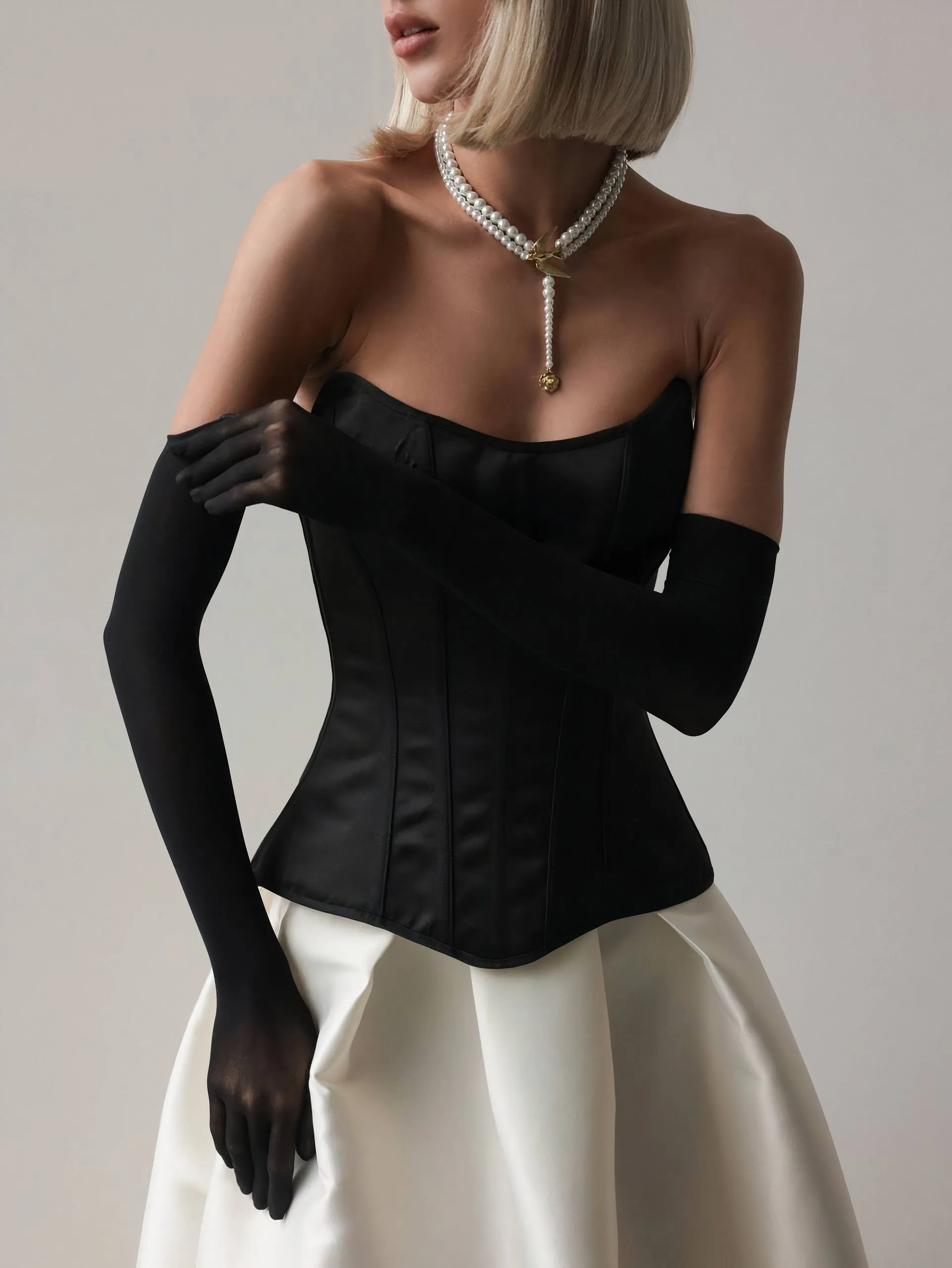 White Satin Midi Skirt