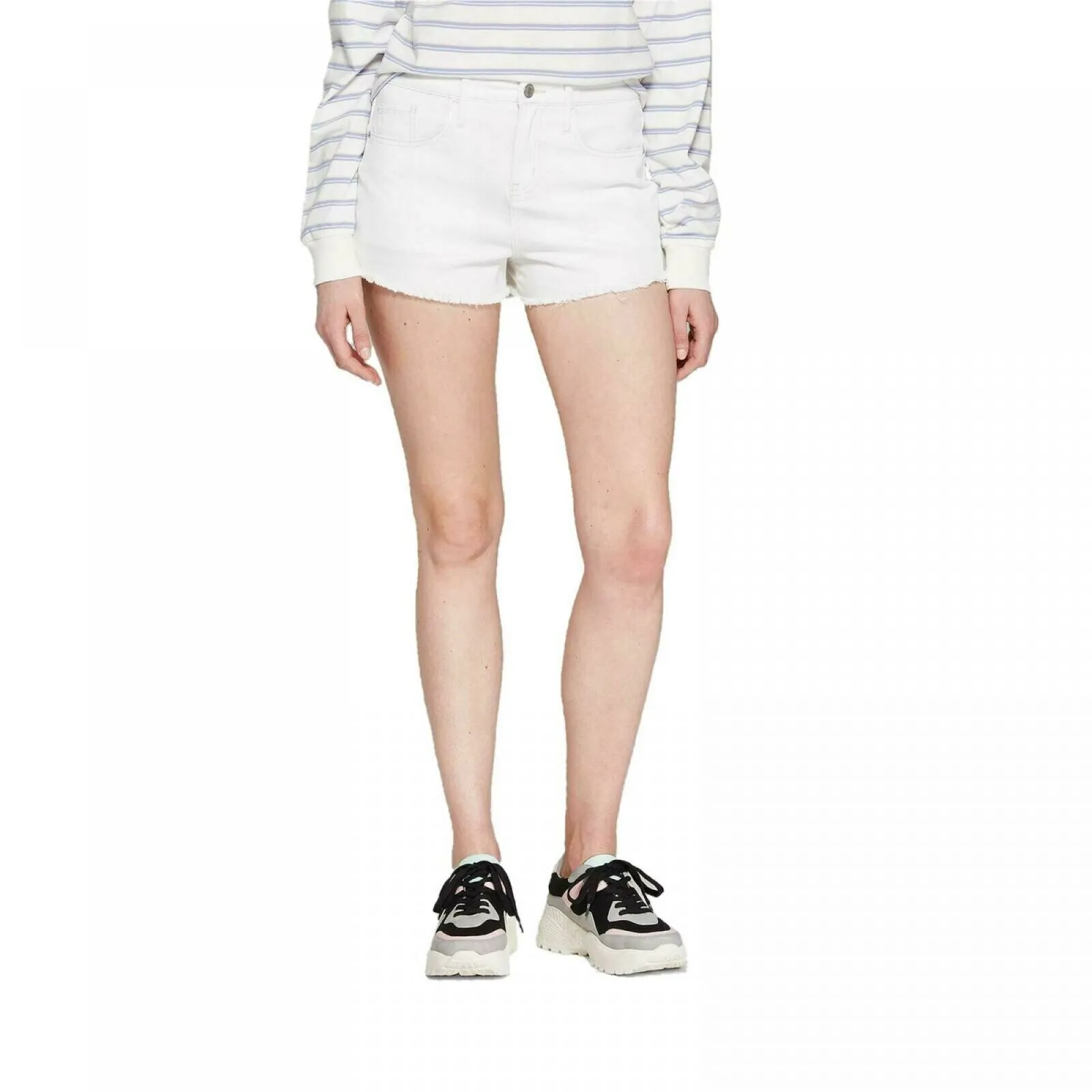 Wild Fable Women's High Rise Cutoff Jean Shorts White 14