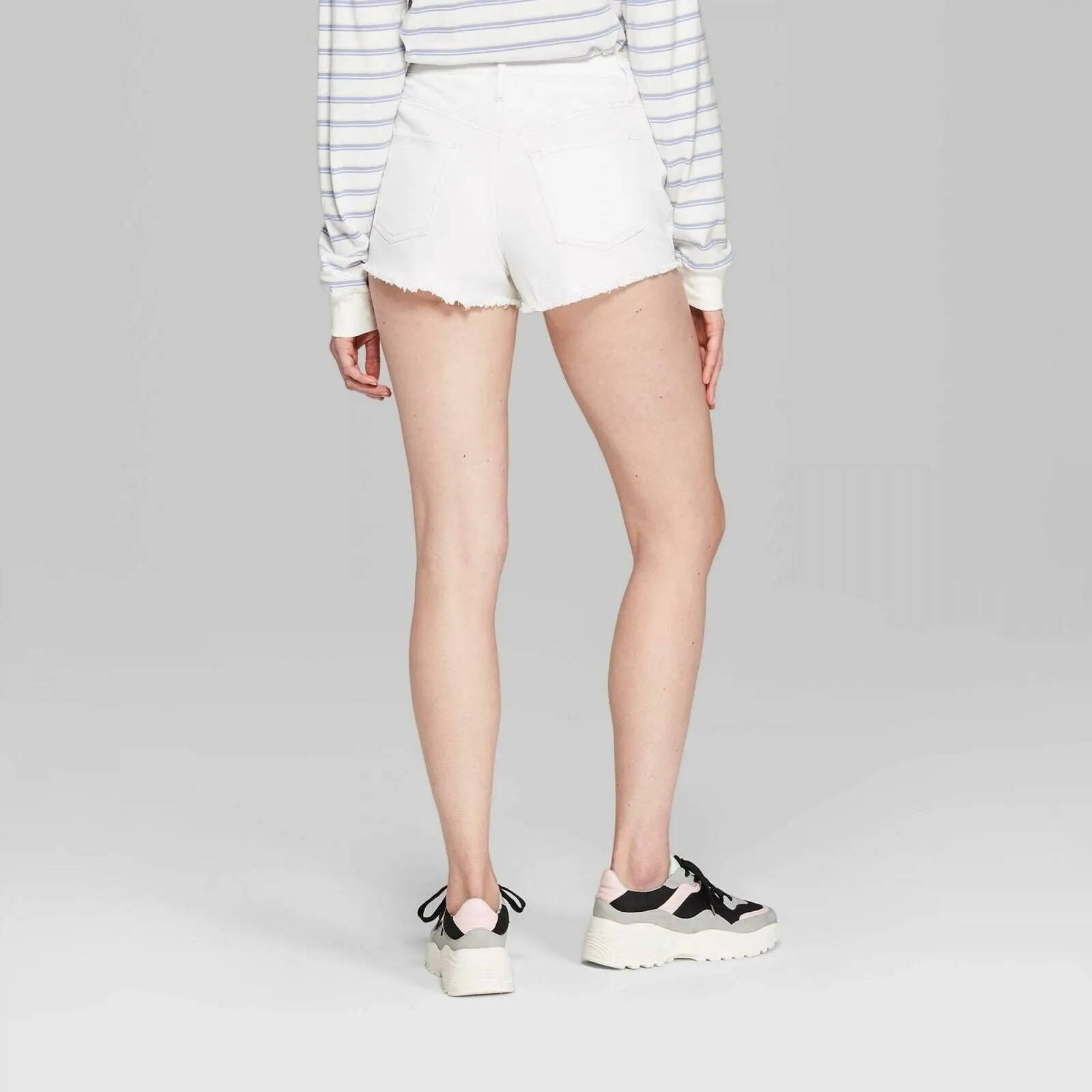 Wild Fable Women's High Rise Cutoff Jean Shorts White 14