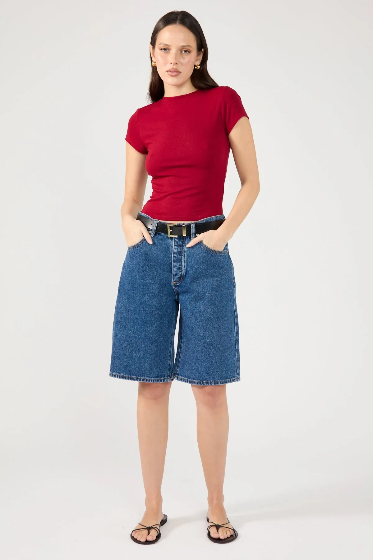 Wine Cap Sleeve Tee