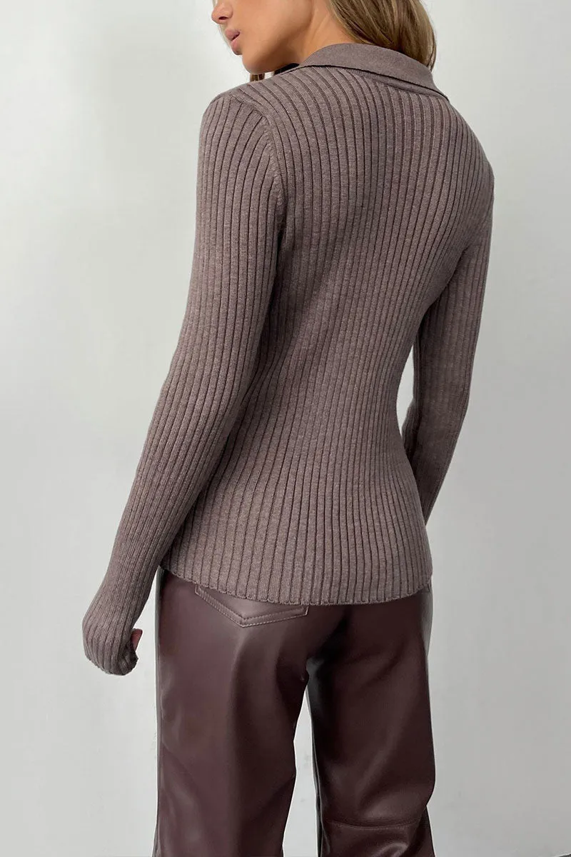 WJ0196 Knitted Long Sleeve Shirt