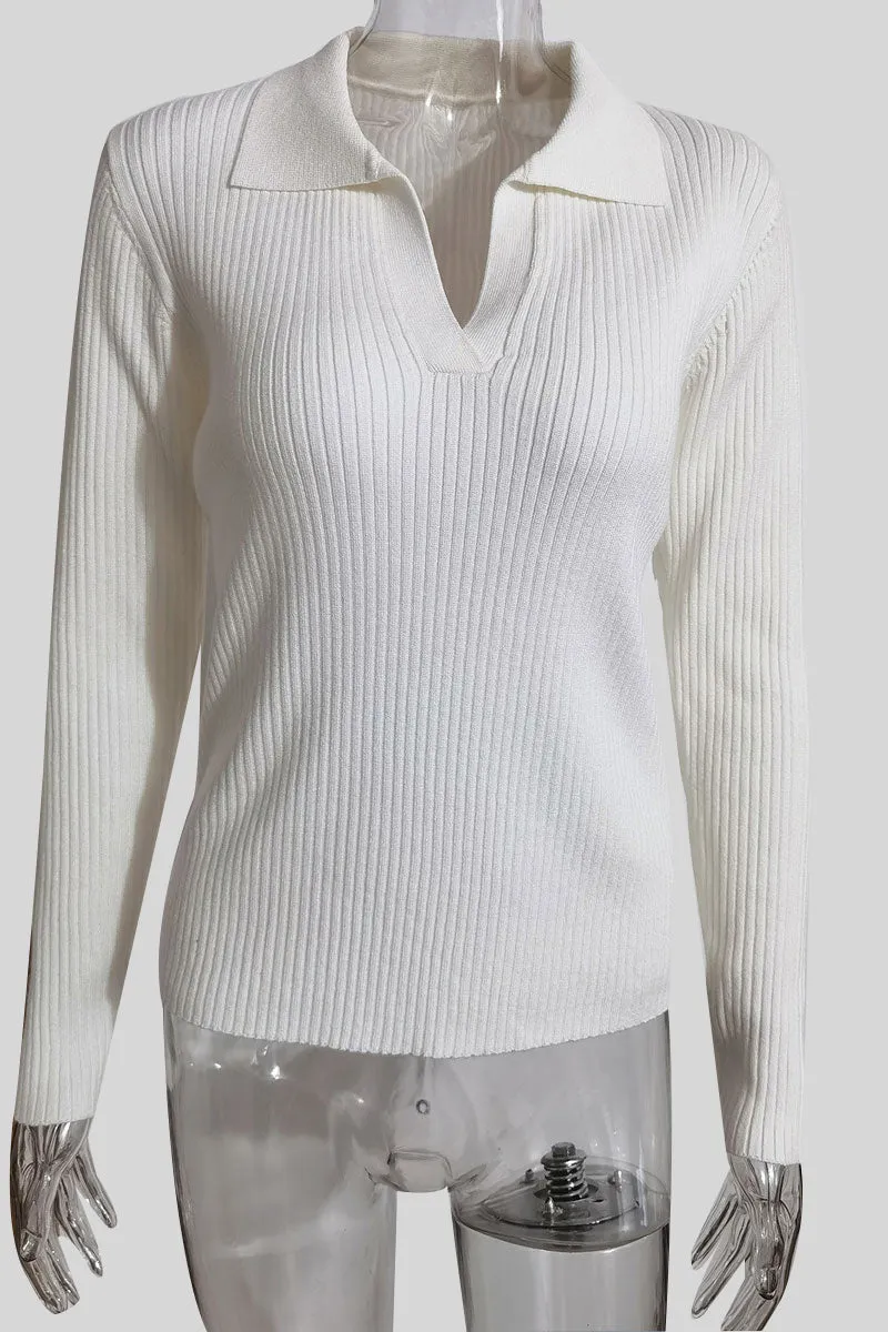 WJ0196 Knitted Long Sleeve Shirt