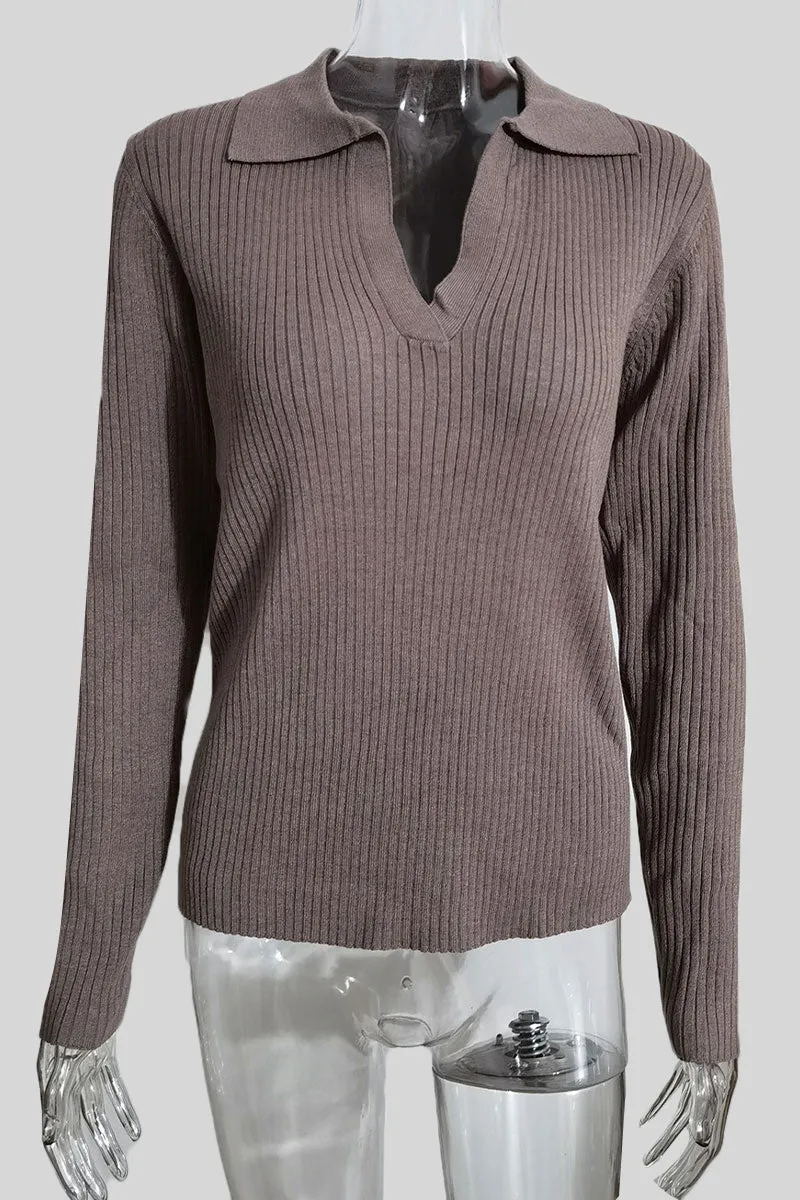 WJ0196 Knitted Long Sleeve Shirt