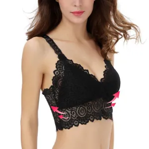 Women Girl Lace Bra Floral Bralette Bustier Crop Top Cami Padded Tank Tops